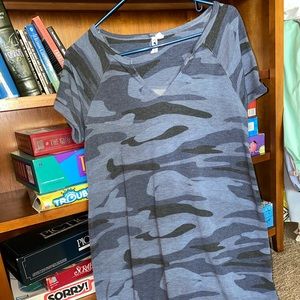 TJ Maxx Blue Camo T-Shirt Dress